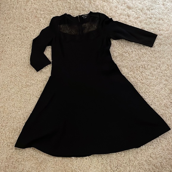 Etcetera Black A-line dress, size M. Lace detailing front & back, zipper closure - Picture 2 of 6